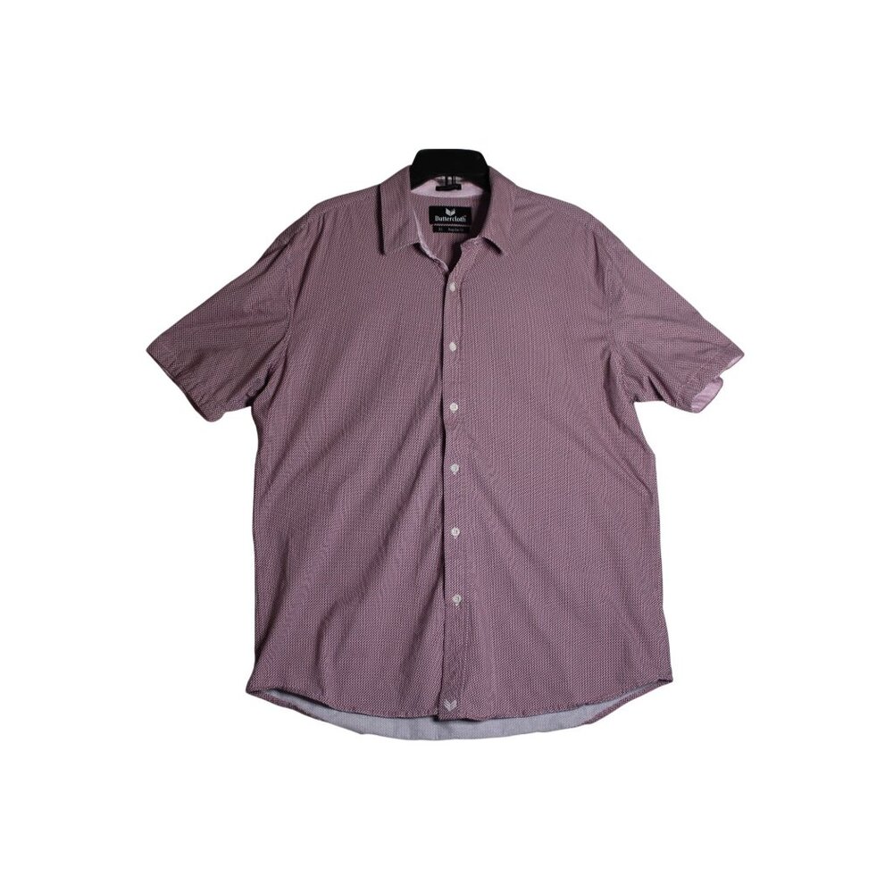 Buttercloth Pink Geometric Button Down Shirt Mens XL ICY COTTON